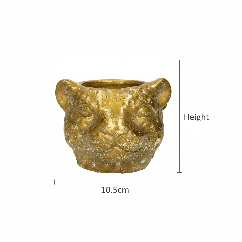 Planter Luipaard D12x9,5cm - Goud - D12x9,5cm