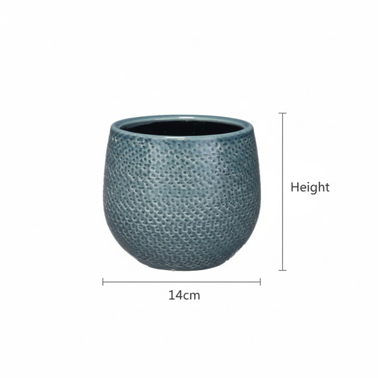 Pot Gabriel rond blauw D14